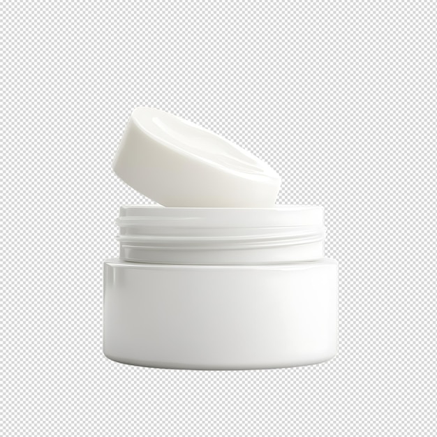 Jarro de cosméticos blanco con su tapa