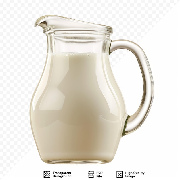 PSD jarro de vidro com leite fresco