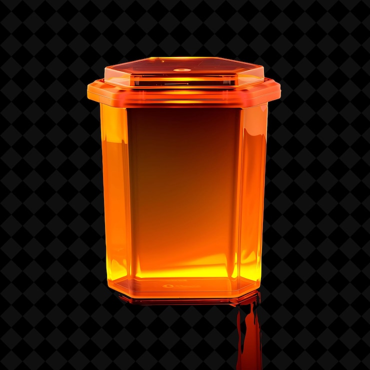 PSD jarro decorativo com um design quadrado e alto feito com frost png y2k shape neon color decoration