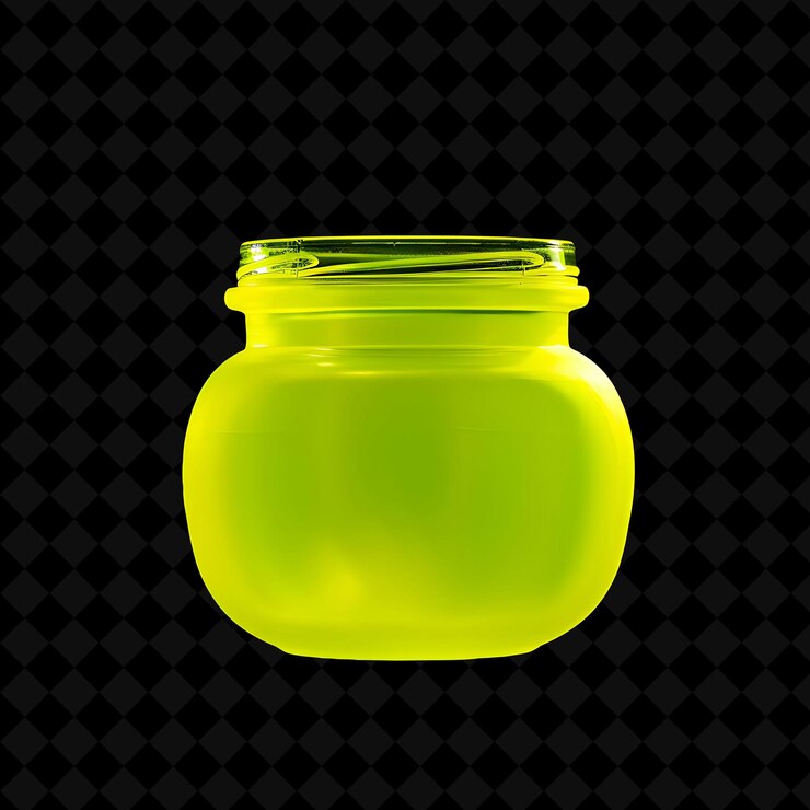 PSD jarro decorativo con un diseño redondo y alto hecho con froste png y2k decoración de color neón de forma