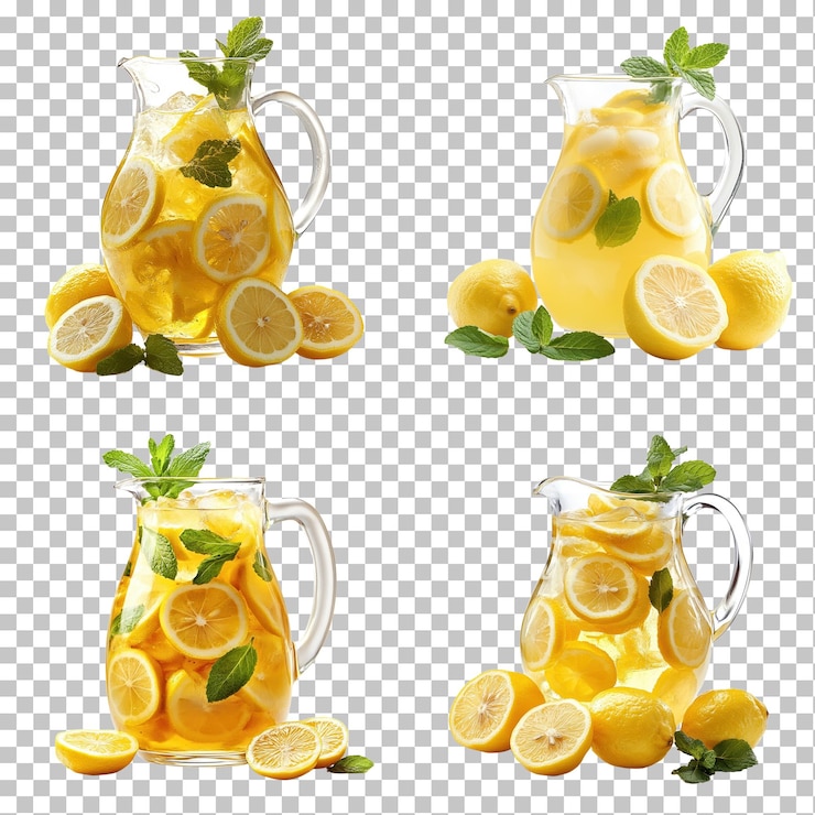 PSD jarro de limonada con guarnición de menta de limón