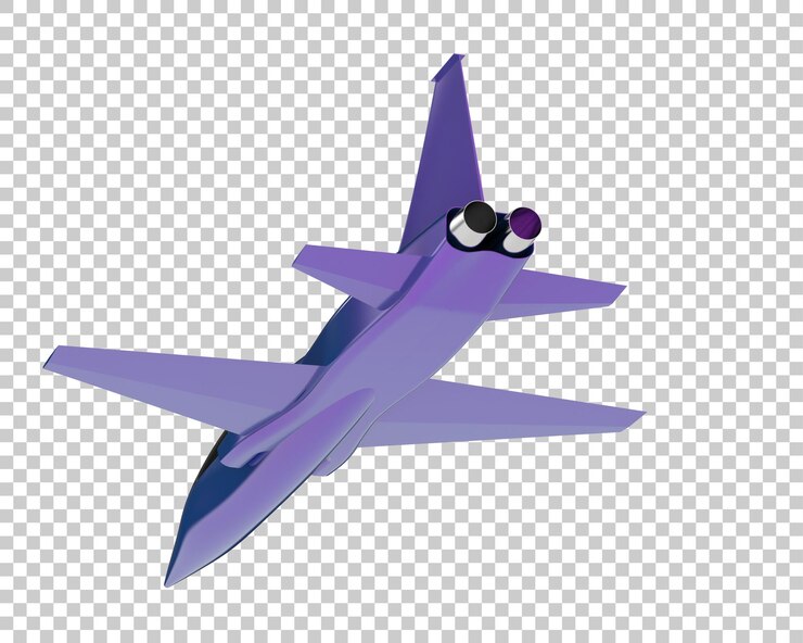 PSD jato de caça isolado no fundo ilustração de renderização 3d