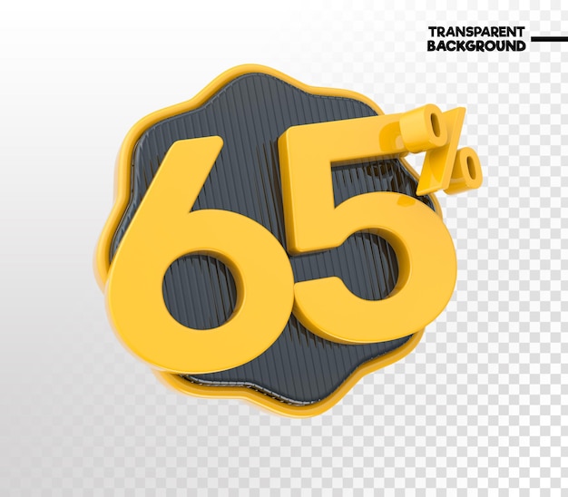 PSD jaune avec numéro noir 3d