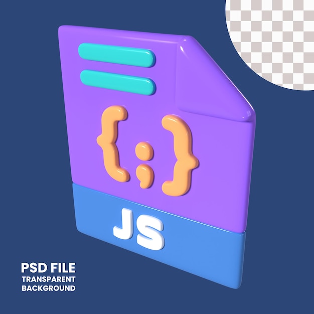 Javascript-Datei mit 3D-Illustrations-Symbol