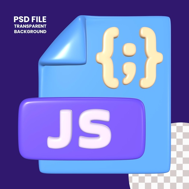 Javascript-Datei mit 3D-Illustrations-Symbol