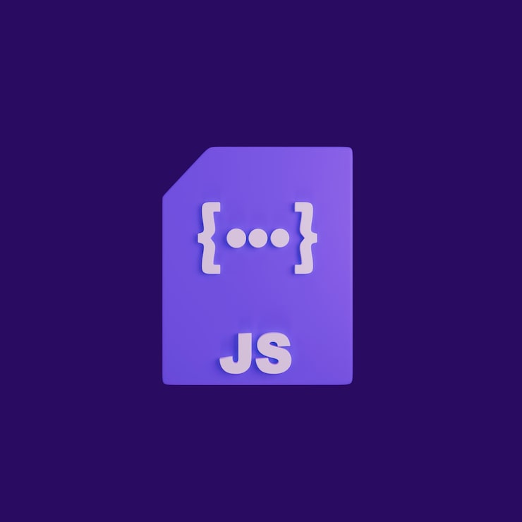 PSD javascript file icon with code snippet in 3d