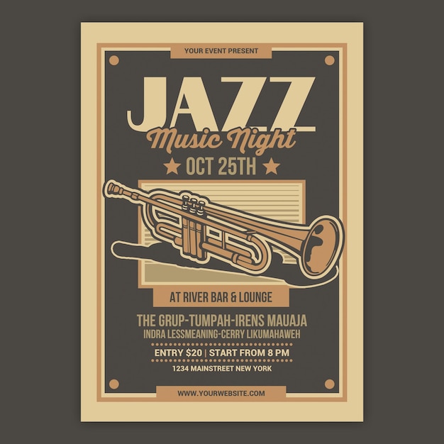 Jazz-musik-flyer-poster