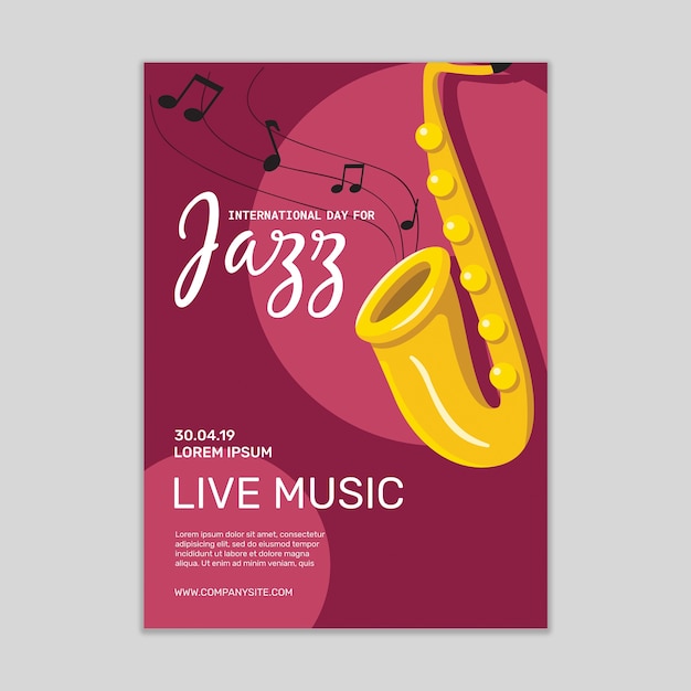 Jazz-musikposter-modell