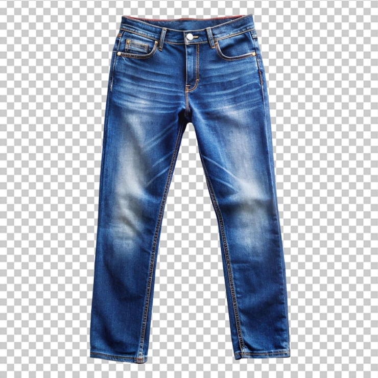 PSD jeans azuis em fundo branco