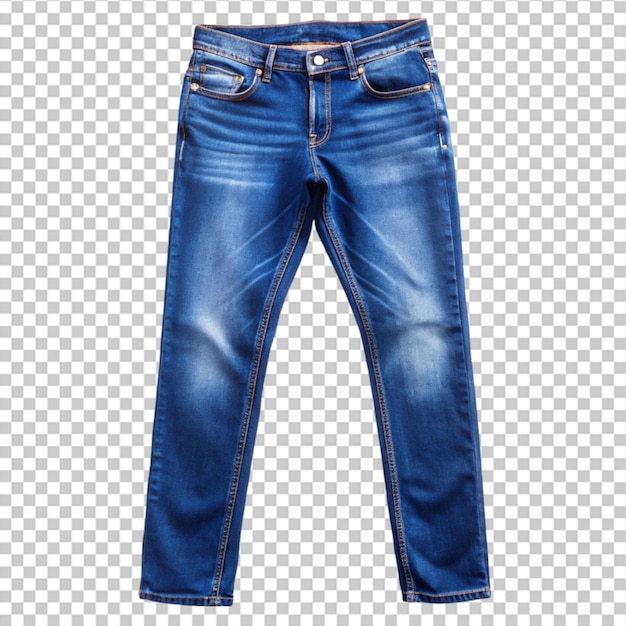 jeans azuis em fundo branco