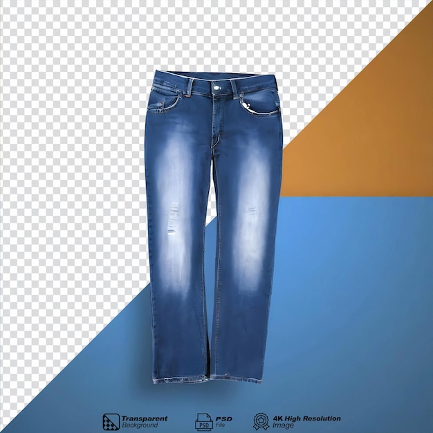 PSD jeans azuis isolados em fundo transparente