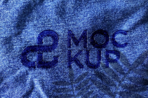 PSD jeans blaues logo mockup realistischer laser