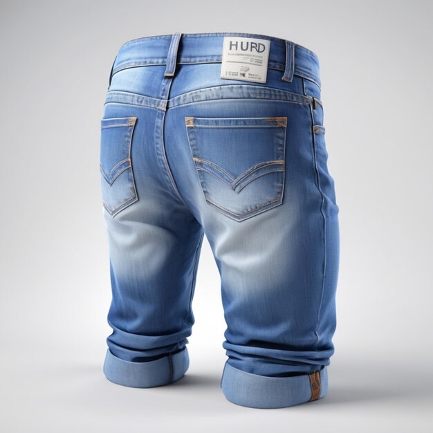 PSD jeans bleus sur fond blanc