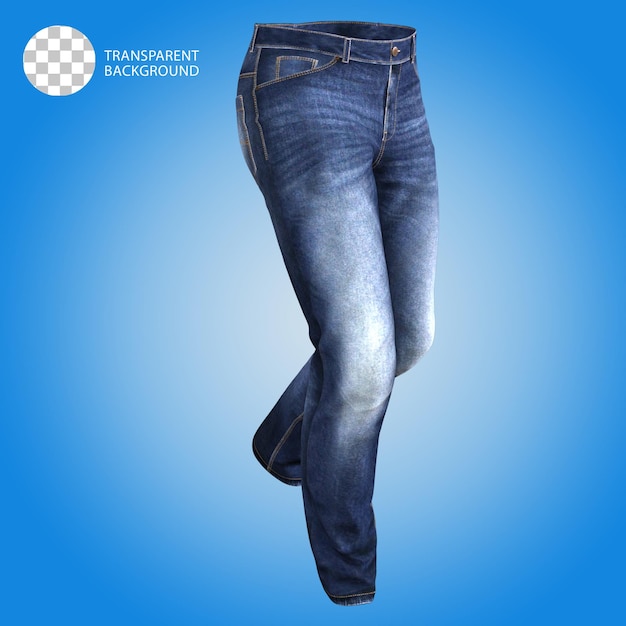 Jeans Calças masculinas Moda Roupa isolada Ilustração de renderização 3D
