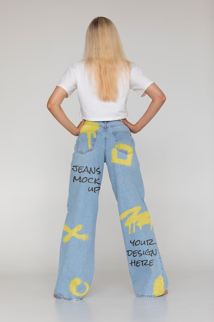 PSD jeans mit stickerei-modell