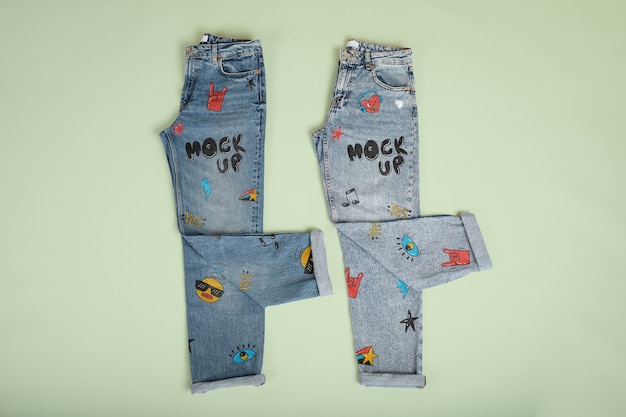 PSD jeans mit stickerei-modell