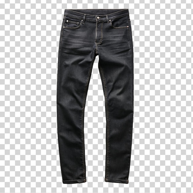Jeans pretos em fundo transparente