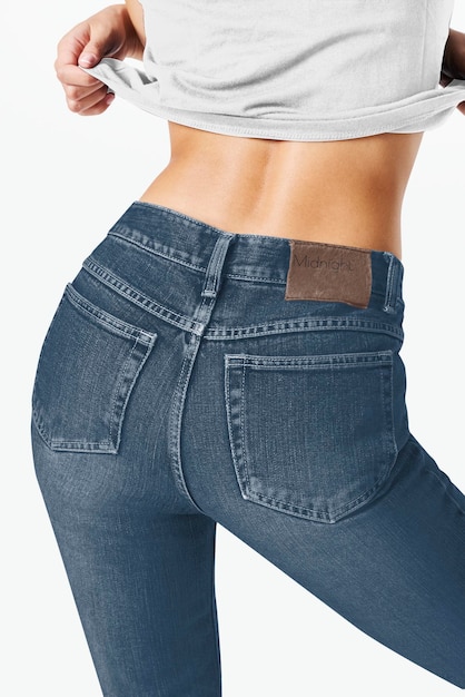 Jeans skinny féminins mockup de mode décontractée psd