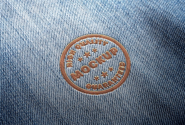 Jeans Stickerei Mock-up Nahaufnahme