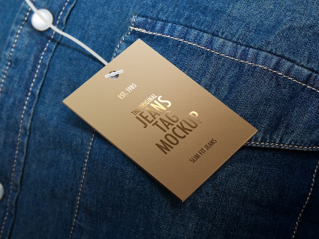 PSD jeans tag oder label mockup