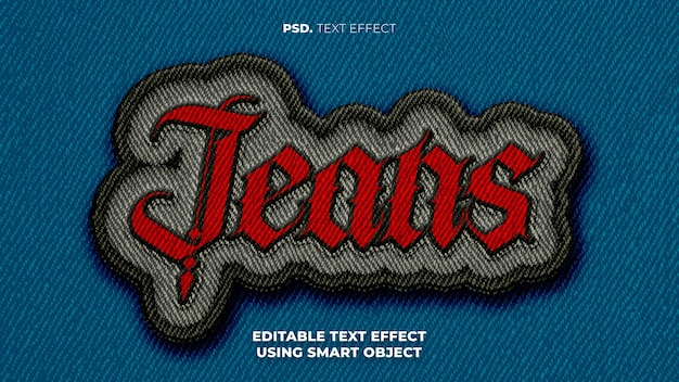 Jeans Text-Effekt - bearbeitbare PSD mit Denim-Textur und Smart-Objekt