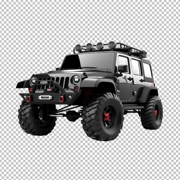 Jeep de viagem off-road psd isolado em um fundo transparente