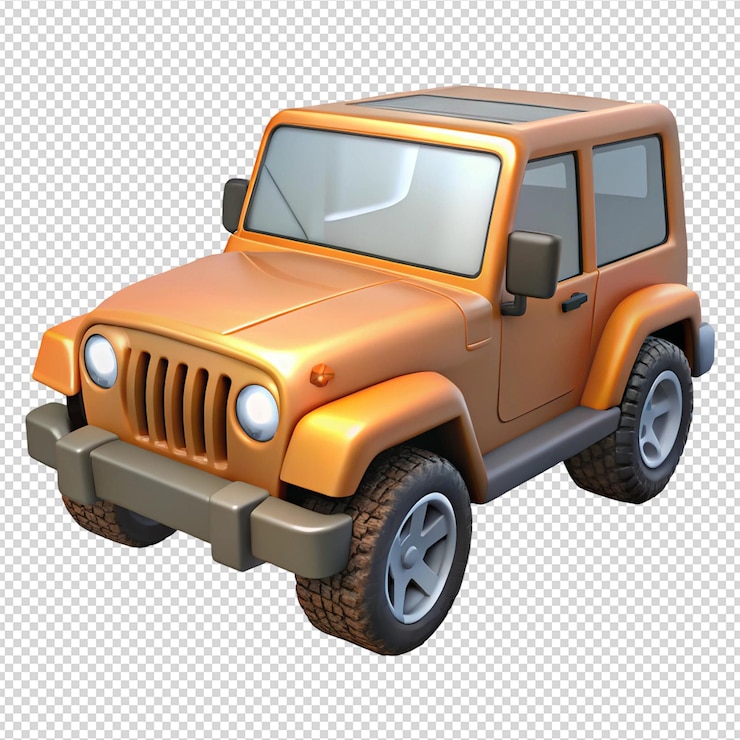 PSD jeep de dibujos animados naranja