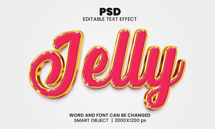 PSD jelly 3d efecto de texto editable psd premium con fondo