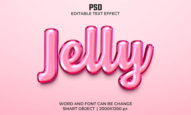 Jelly 3d efecto de texto editable psd premium con fondo