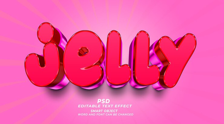 PSD jelly 3d estilo de efecto de texto de photoshop editable con fondo