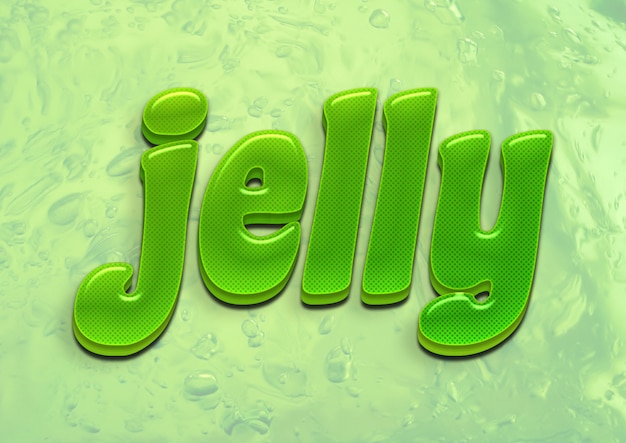 PSD jelly green 3d efecto fuente