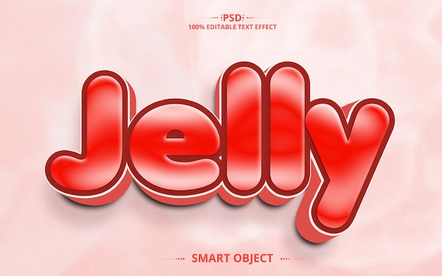 Jelly psd editável design de efeitos de texto colorido com pincel