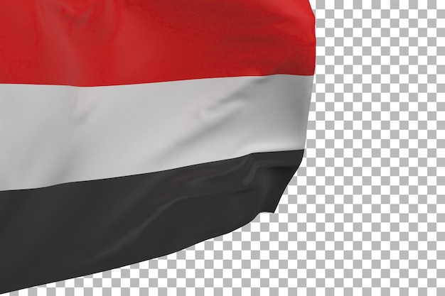 Jemen-Flagge isoliert. Winkendes Banner. Nationalflagge des Jemen