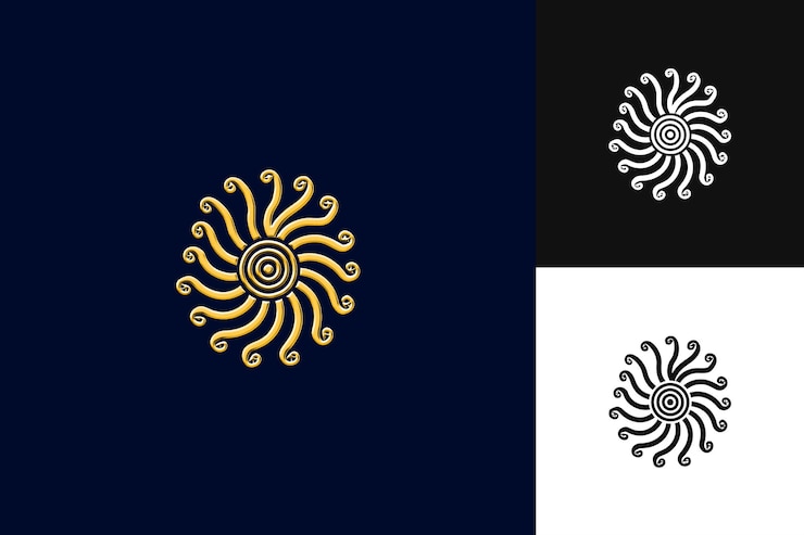 PSD jengibre espiral con motivos de bobina de python y diseño vectorial de ilustración creativa de íconos deconstruidos