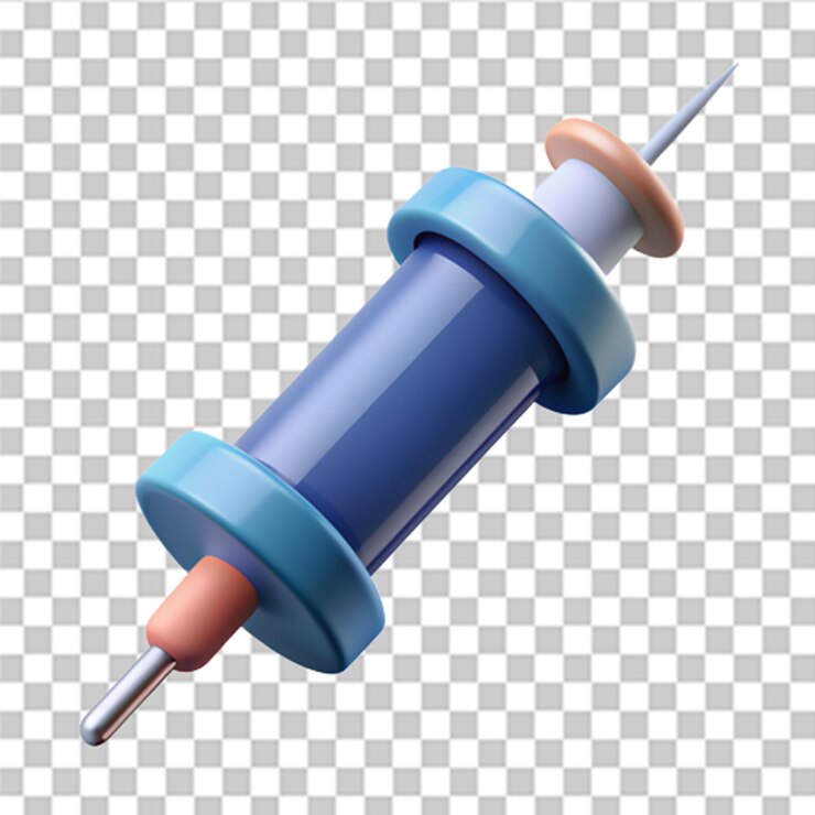 PSD jeringa 3d aislada sobre fondo blanco jeringa de inyección médica concepto de medicina puede usarse para muchos propósitos vector de moda y moderno en estilo 3d