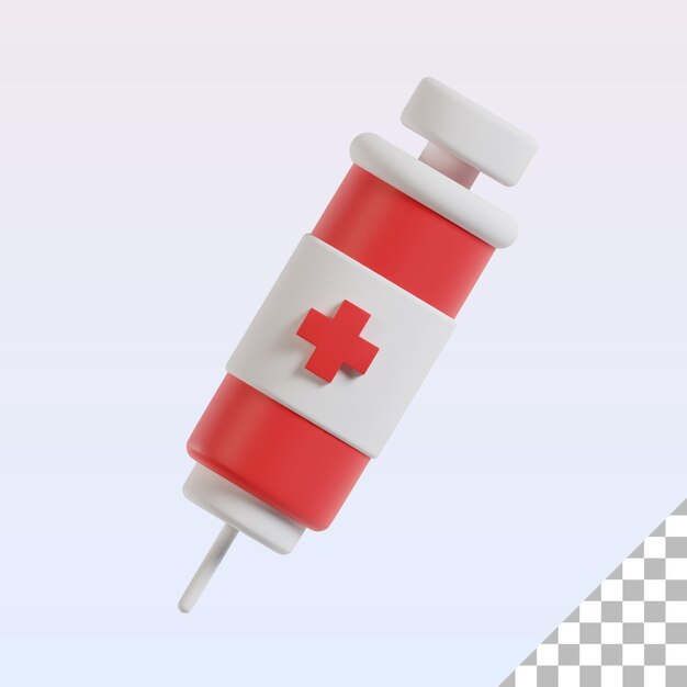 PSD jeringa examen médico sangre 3d icono