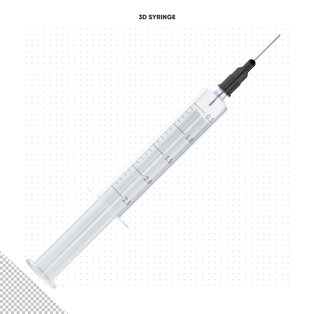 PSD jeringa negra frontal 3d
