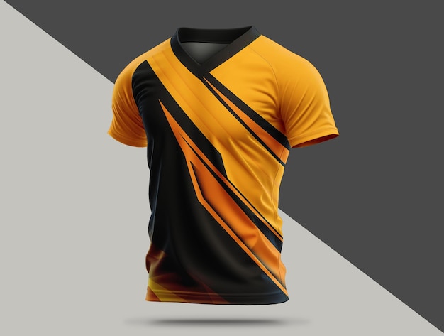 PSD jersey mockup esport, sport amarillo y negro.