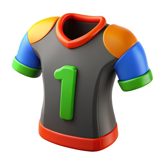 un jersey de plástico con un número verde 1 en él