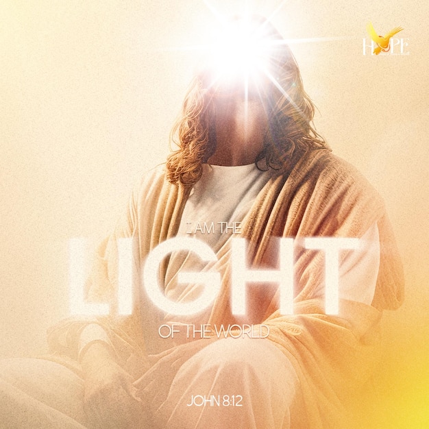 Jesus Post Design Vers I AM THE LIGHT OF THE WORLD (Ich bin das Licht der Welt)