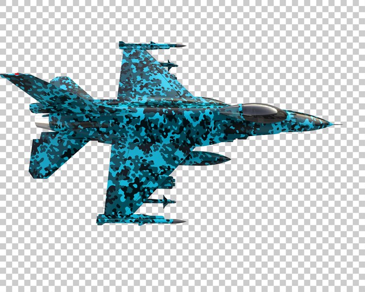 PSD jet de combate aislado en el fondo ilustración de renderización 3d