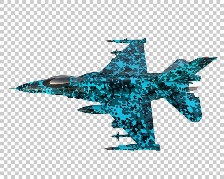 PSD jet de combate aislado en el fondo ilustración de renderización 3d