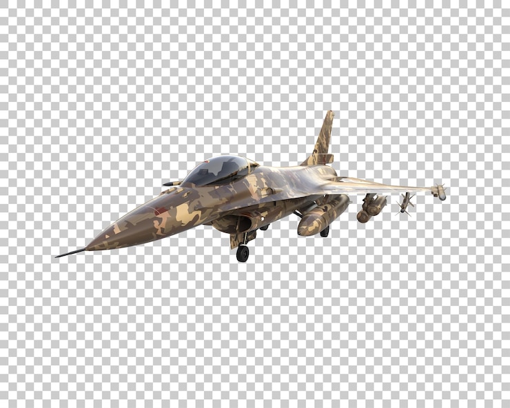 PSD jet de combate aislado en el fondo ilustración de renderización 3d