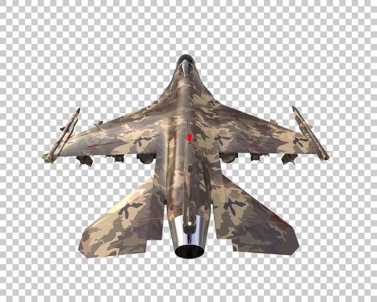 PSD jet de combate aislado en el fondo ilustración de renderización 3d