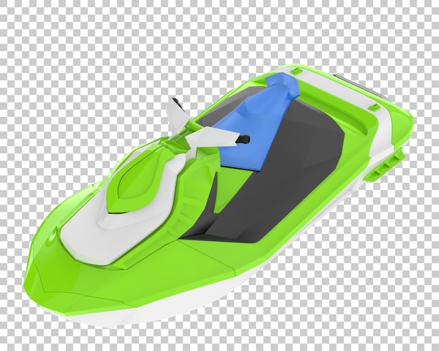 Jet ski na ilustração de renderização 3d de fundo transparente