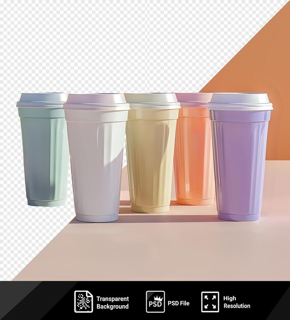 PSD jeu de collection transparente de tasses en plastique png png peng png