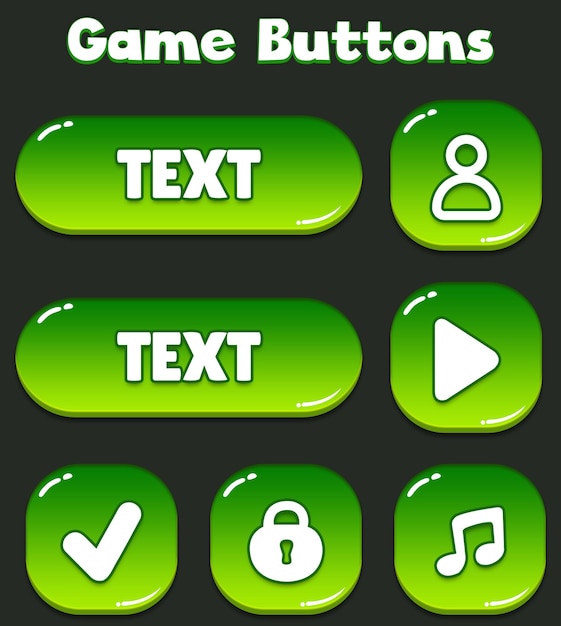 Jeu décontracté UI design bouton kit psd