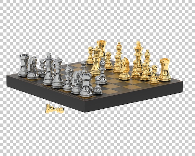PSD jeu d'échecs isolé sur fond transparent illustration de rendu 3d