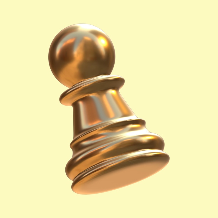 PSD jeu d'échecs en or 3d png