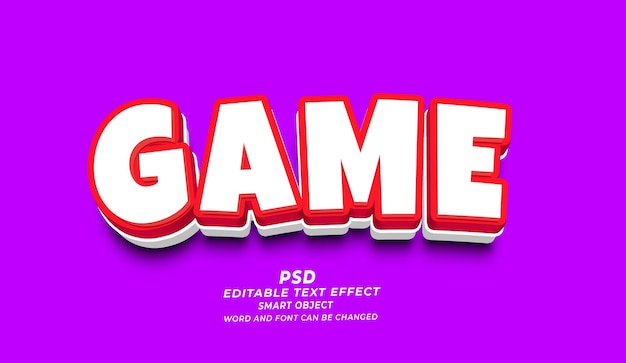 Jeu Effet de texte modifiable 3D Style Photoshop PSD